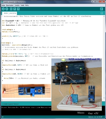 Lichtsensor mit Arduino Programm